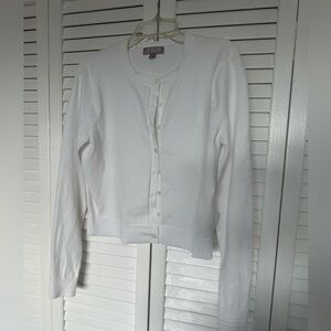 J. Crew Off White Button-Up Sweater